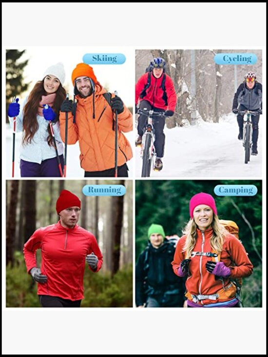 24 Pcs Unisex Winter Beanie & Glove Set - Acrylic Knit Hat & Gloves Combo Pack